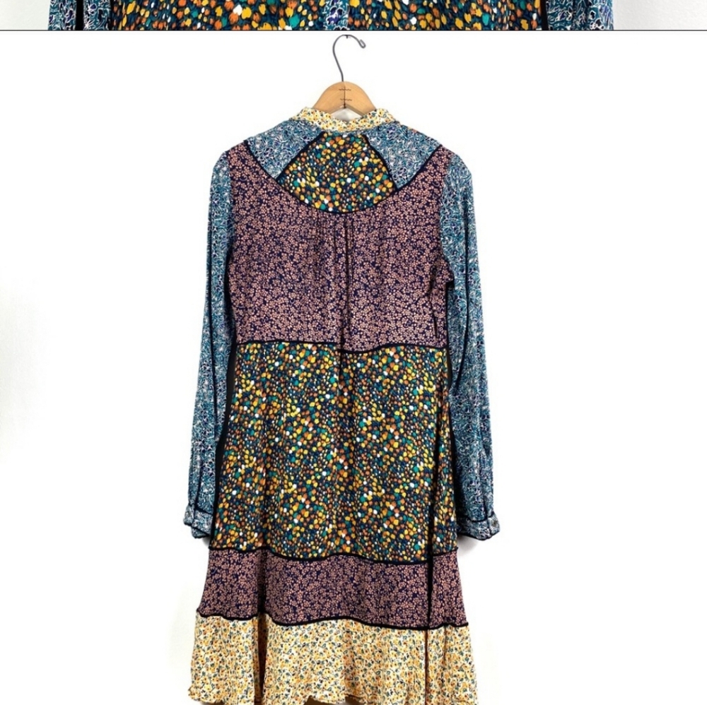 Anthro | Maeve Patchwork Button Down Dress - Picture 3 of 5
